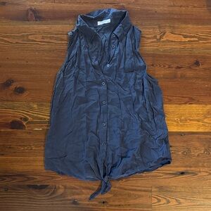 Equipment Navy Sleeveless Blouse